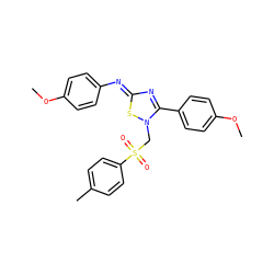 COc1ccc(N=c2nc(-c3ccc(OC)cc3)n(CS(=O)(=O)c3ccc(C)cc3)s2)cc1 ZINC000334156964