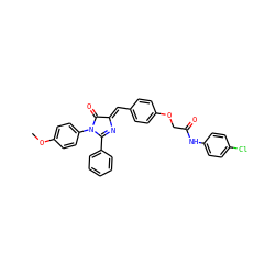 COc1ccc(N2C(=O)/C(=C/c3ccc(OCC(=O)Nc4ccc(Cl)cc4)cc3)N=C2c2ccccc2)cc1 ZINC000473115882