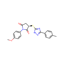 COc1ccc(N2C(=O)C[C@@H](Sc3nc(-c4ccc(C)cc4)n[nH]3)C2=O)cc1 ZINC000004558943