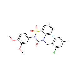 COc1ccc(N2C(=O)N(Cc3c(F)cc(C)cc3Cl)c3ccccc3S2(=O)=O)cc1OC ZINC000148917442