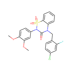 COc1ccc(N2C(=O)N(Cc3ccc(Cl)cc3F)c3ccccc3S2(=O)=O)cc1OC ZINC000211198816