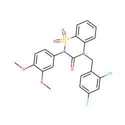 COc1ccc(N2C(=O)N(Cc3ccc(F)cc3Cl)c3ccccc3S2(=O)=O)cc1OC ZINC000010273821