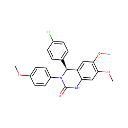 COc1ccc(N2C(=O)Nc3cc(OC)c(OC)cc3[C@@H]2c2ccc(Cl)cc2)cc1 ZINC000118795046
