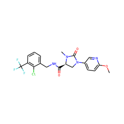 COc1ccc(N2C[C@@H](C(=O)NCc3cccc(C(F)(F)F)c3Cl)N(C)C2=O)cn1 ZINC000095565709