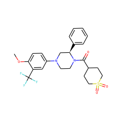 COc1ccc(N2CCN(C(=O)C3CCS(=O)(=O)CC3)[C@H](c3ccccc3)C2)cc1C(F)(F)F ZINC001772616037