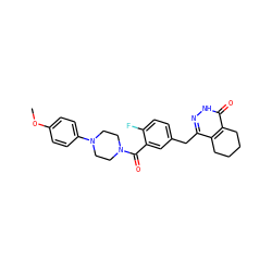 COc1ccc(N2CCN(C(=O)c3cc(Cc4n[nH]c(=O)c5c4CCCC5)ccc3F)CC2)cc1 ZINC000146692579