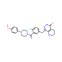 COc1ccc(N2CCN(C(=O)c3cc(Cc4n[nH]c(=O)c5c4NCCC5)ccc3F)CC2)cc1 ZINC000149102367