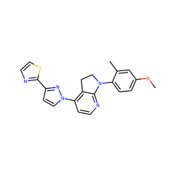 COc1ccc(N2CCc3c(-n4ccc(-c5nccs5)n4)ccnc32)c(C)c1 ZINC000040392940