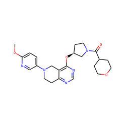 COc1ccc(N2CCc3ncnc(O[C@H]4CCN(C(=O)C5CCOCC5)C4)c3C2)cn1 ZINC000113570412