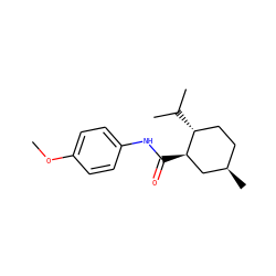COc1ccc(NC(=O)[C@@H]2C[C@H](C)CC[C@H]2C(C)C)cc1 ZINC000034499085