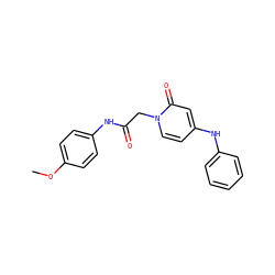 COc1ccc(NC(=O)Cn2ccc(Nc3ccccc3)cc2=O)cc1 ZINC000169309838