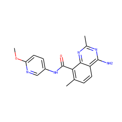COc1ccc(NC(=O)c2c(C)ccc3c(N)nc(C)nc23)cn1 ZINC000066066350
