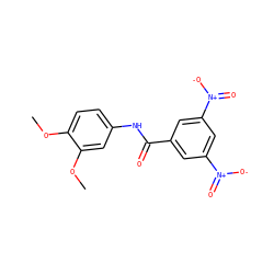 COc1ccc(NC(=O)c2cc([N+](=O)[O-])cc([N+](=O)[O-])c2)cc1OC ZINC000003093771