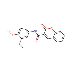 COc1ccc(NC(=O)c2cc3ccccc3oc2=O)cc1OC ZINC000000301838