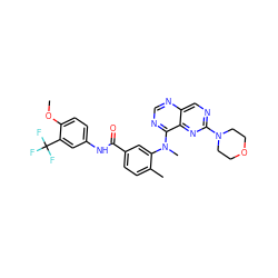 COc1ccc(NC(=O)c2ccc(C)c(N(C)c3ncnc4cnc(N5CCOCC5)nc34)c2)cc1C(F)(F)F ZINC000148367635