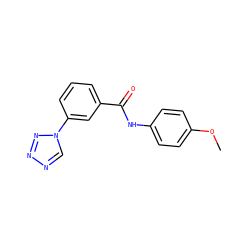 COc1ccc(NC(=O)c2cccc(-n3cnnn3)c2)cc1 ZINC000000418364