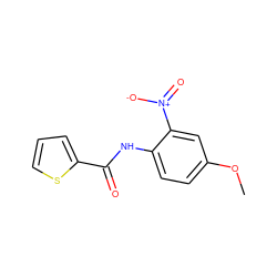 COc1ccc(NC(=O)c2cccs2)c([N+](=O)[O-])c1 ZINC000003897768