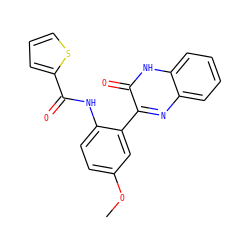 COc1ccc(NC(=O)c2cccs2)c(-c2nc3ccccc3[nH]c2=O)c1 ZINC000095561548