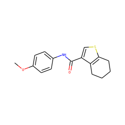 COc1ccc(NC(=O)c2csc3c2CCCC3)cc1 ZINC000000237654