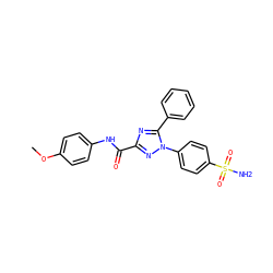 COc1ccc(NC(=O)c2nc(-c3ccccc3)n(-c3ccc(S(N)(=O)=O)cc3)n2)cc1 ZINC000169353218