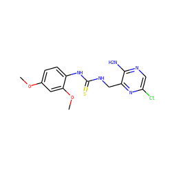 COc1ccc(NC(=S)NCc2nc(Cl)cnc2N)c(OC)c1 ZINC000071294777