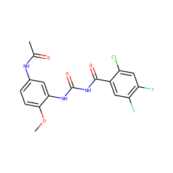 COc1ccc(NC(C)=O)cc1NC(=O)NC(=O)c1cc(F)c(F)cc1Cl ZINC000013673988