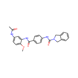 COc1ccc(NC(C)=O)cc1NC(=O)c1ccc(NC(=O)N2Cc3ccccc3C2)cc1 ZINC000166546004