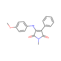 COc1ccc(NC2=C(c3ccccc3)C(=O)N(C)C2=O)cc1 ZINC000013671643