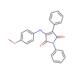 COc1ccc(NC2=C(c3ccccc3)C(=O)N(c3ccccc3)C2=O)cc1 ZINC000013671641