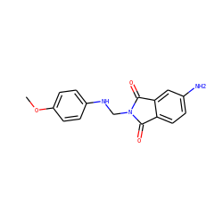 COc1ccc(NCN2C(=O)c3ccc(N)cc3C2=O)cc1 ZINC000653720679