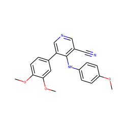 COc1ccc(Nc2c(C#N)cncc2-c2ccc(OC)c(OC)c2)cc1 ZINC000040429646