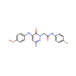 COc1ccc(Nc2cc(C)nn(CC(=O)Nc3ccc(Br)cc3)c2=O)cc1 ZINC000096271778