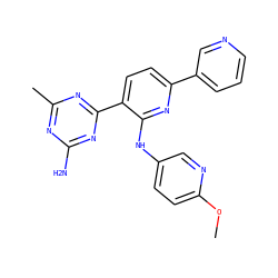 COc1ccc(Nc2nc(-c3cccnc3)ccc2-c2nc(C)nc(N)n2)cn1 ZINC000113234857