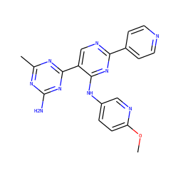 COc1ccc(Nc2nc(-c3ccncc3)ncc2-c2nc(C)nc(N)n2)cn1 ZINC000113236953