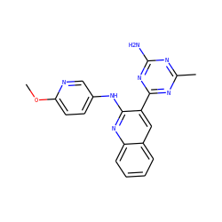 COc1ccc(Nc2nc3ccccc3cc2-c2nc(C)nc(N)n2)cn1 ZINC000113240864