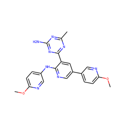 COc1ccc(Nc2ncc(-c3ccc(OC)nc3)cc2-c2nc(C)nc(N)n2)cn1 ZINC000113237735