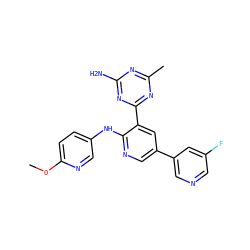COc1ccc(Nc2ncc(-c3cncc(F)c3)cc2-c2nc(C)nc(N)n2)cn1 ZINC000113239660