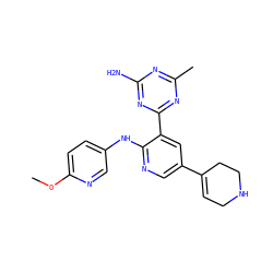COc1ccc(Nc2ncc(C3=CCNCC3)cc2-c2nc(C)nc(N)n2)cn1 ZINC000113238156