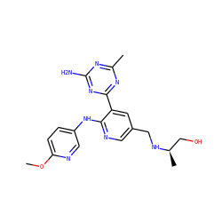 COc1ccc(Nc2ncc(CN[C@H](C)CO)cc2-c2nc(C)nc(N)n2)cn1 ZINC000113244232