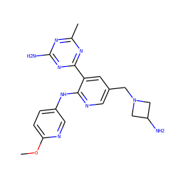 COc1ccc(Nc2ncc(CN3CC(N)C3)cc2-c2nc(C)nc(N)n2)cn1 ZINC000113237758