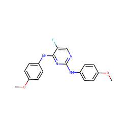 COc1ccc(Nc2ncc(F)c(Nc3ccc(OC)cc3)n2)cc1 ZINC000000310876