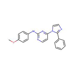 COc1ccc(Nc2nccc(-n3ccnc3-c3ccccc3)n2)cc1 ZINC000013489736