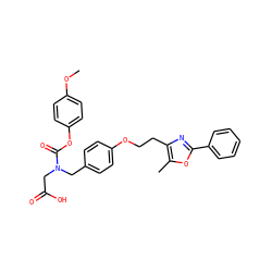 COc1ccc(OC(=O)N(CC(=O)O)Cc2ccc(OCCc3nc(-c4ccccc4)oc3C)cc2)cc1 ZINC000049650290