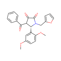 COc1ccc(OC)c([C@@H]2C(C(=O)c3ccccc3)C(=O)C(=O)N2Cc2ccco2)c1 ZINC000006499319