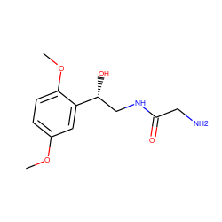 COc1ccc(OC)c([C@H](O)CNC(=O)CN)c1 ZINC000000000507