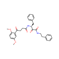 COc1ccc(OC)c(C(=O)CCC(=O)N[C@@H](Cc2ccccc2)C(=O)C(=O)NCCc2ccccc2)c1 ZINC000040874292