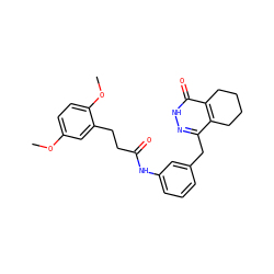 COc1ccc(OC)c(CCC(=O)Nc2cccc(Cc3n[nH]c(=O)c4c3CCCC4)c2)c1 ZINC000167867676
