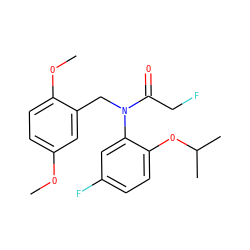 COc1ccc(OC)c(CN(C(=O)CF)c2cc(F)ccc2OC(C)C)c1 ZINC000084689971