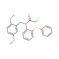 COc1ccc(OC)c(CN(C(=O)CF)c2ccccc2Sc2ccccc2)c1 ZINC000084688244