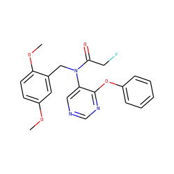 COc1ccc(OC)c(CN(C(=O)CF)c2cncnc2Oc2ccccc2)c1 ZINC000084605530